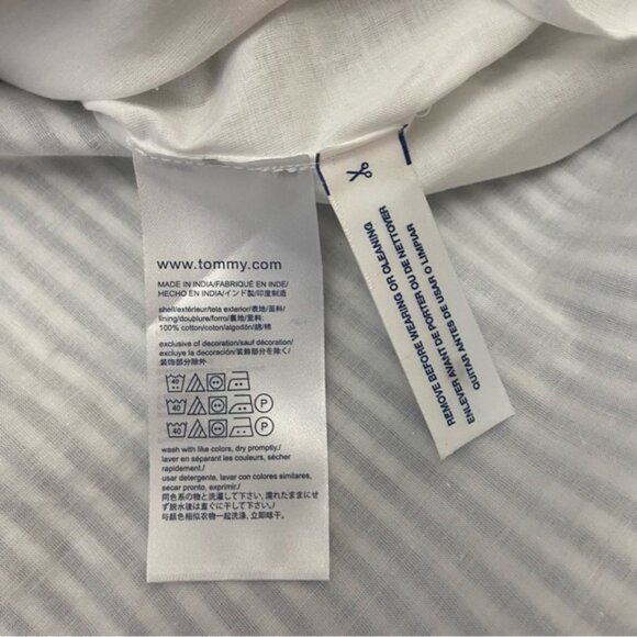 Tommy Hilfiger NWT dress white blue stripes 100%cotton sleeveless V neck size 14 - Picture 11 of 12
